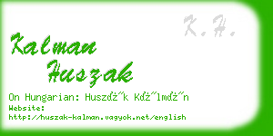 kalman huszak business card